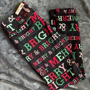 No Boundaries Festive Black Leggings with Colorful Print
